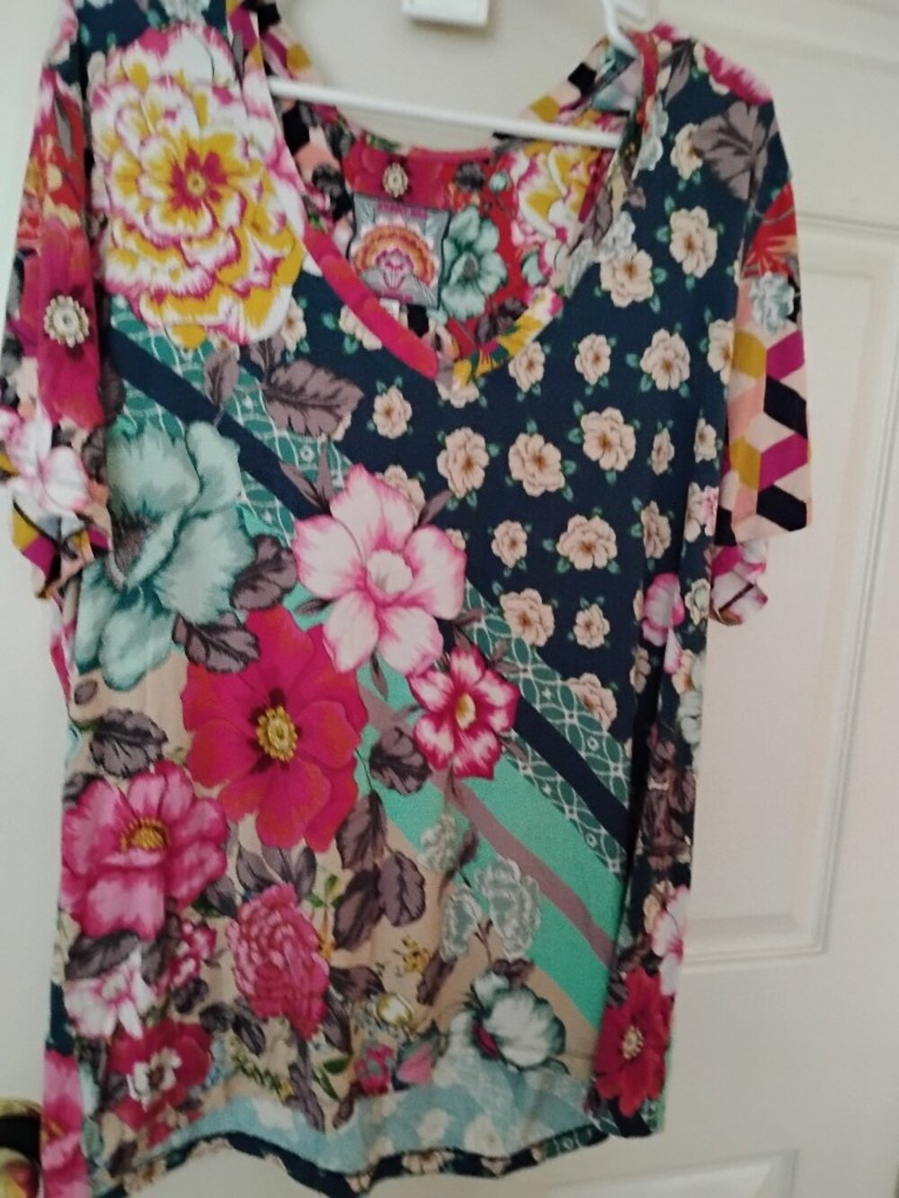 JOHNNY WAS Floral Boho Summer Blouse top